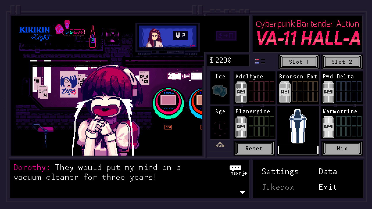 赛博朋克酒保行动/VA-11 Hall-A: Cyberpunk Bartender Action -（1.3）_怀旧游戏网